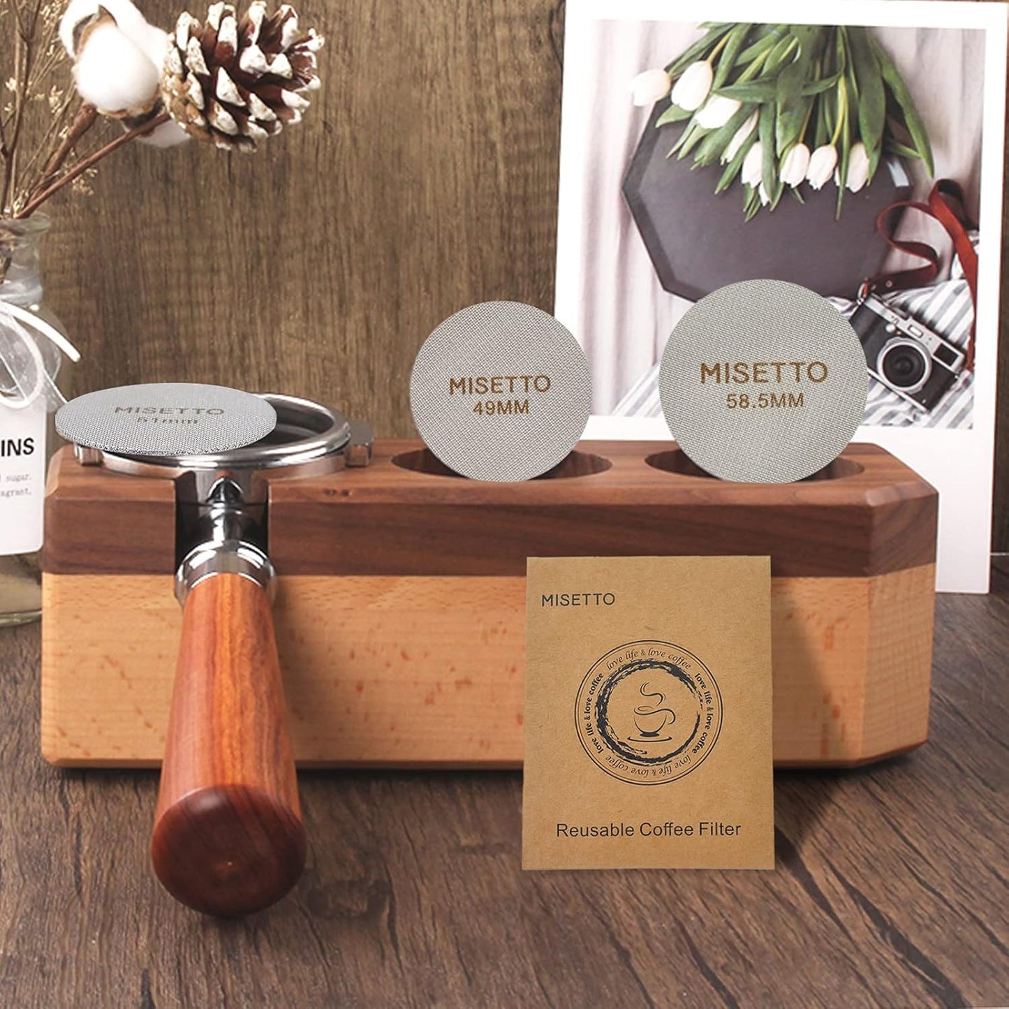 51mm Espresso Puck Screen, 100μm 1.7mm Thickness, MISETTO S/S Stainless Steel Reusable Professional Barista Portafilter Coffee Filter Mesh Plate for Espresso Portafilter Filter Basket(51mm)