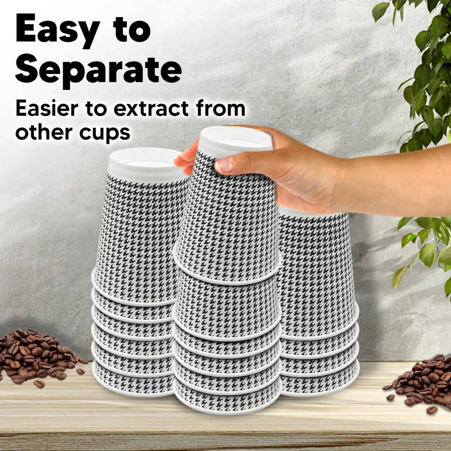 350 Pack 8 oz Insulated Disposable Coffee Cups with Lids, Double Wall Corrugated Paper Hot Cups Bulk To Go Disposable Cups for Hot Beverage or Cold Drinks Ideal for Cafes
