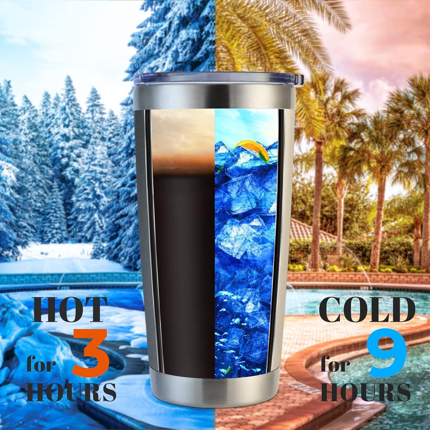 DOMICARE 20oz Stainless Steel Tumbler Bulk with Lid, Double Wall Vacuum Insulated Travel Mug, Powder Coated Coffee Cup, Stainless Steel, 12 Pack