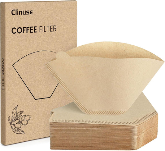 Coffee Filters 200 Count, Size 02 Cone Filters 2-6 Cup, Unbleached Disposable Natural Paper Filters, 02 Cone Filters For Pour Over and Drip Coffee Maker