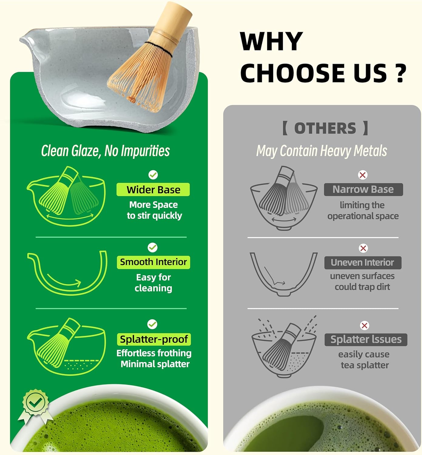 TEANAGOO Matcha Whisk Set,7 Pcs Matcha Set Lt.Grey,Matcha Kit for Ceremony,Matcha Tea Set for Making Breakfast/Latte,Matcha Whisk Set and Bowl with All Accessories,Gift for Matcha Lover/Friend/Family