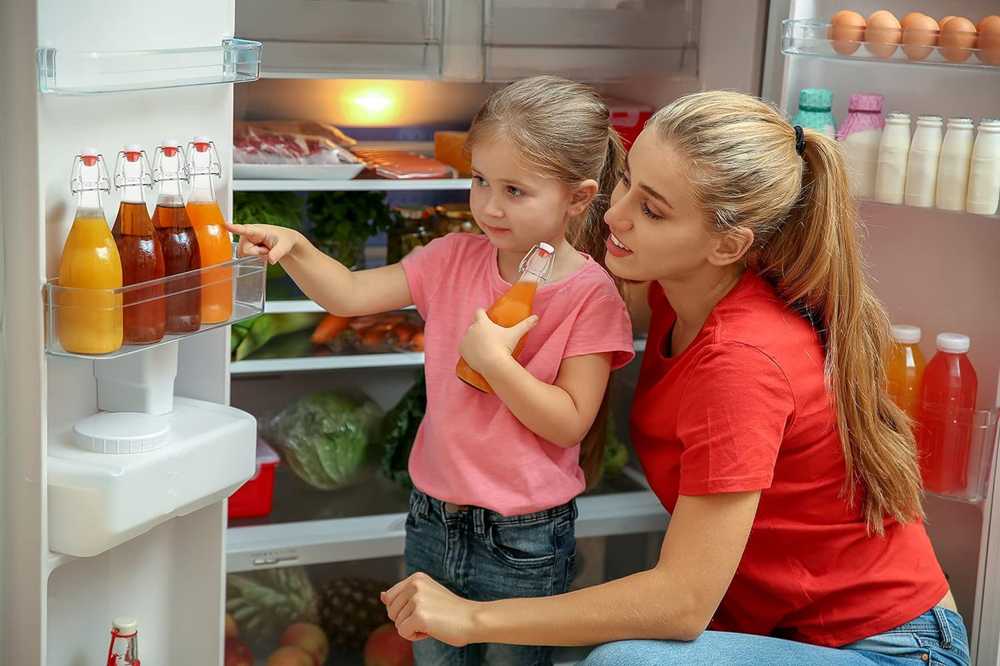 AYL Flip Top Glass Bottle [16 fl. oz./Pack of 6]– Swing Top Brewing Bottle with Stopper for Beverages, Oil, Vinegar, Kombucha, Beer, Water, Soda, Kefir – Airtight Lid & Leak Proof Cap – Clear