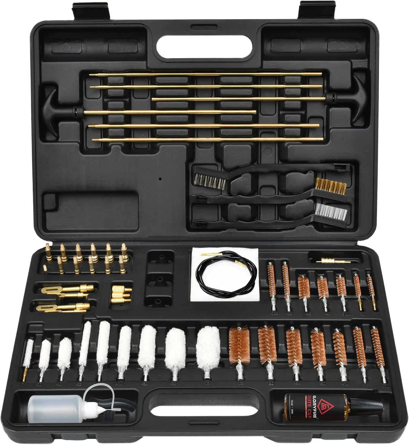 GLORYFIRE Gun Cleaning Kit Universal for Guns, Gun Brushes for Pistol, Handgun, Shotgun, Elite Brass Rods and Wire Rope, Hunting Gear Gun Accessories for Men