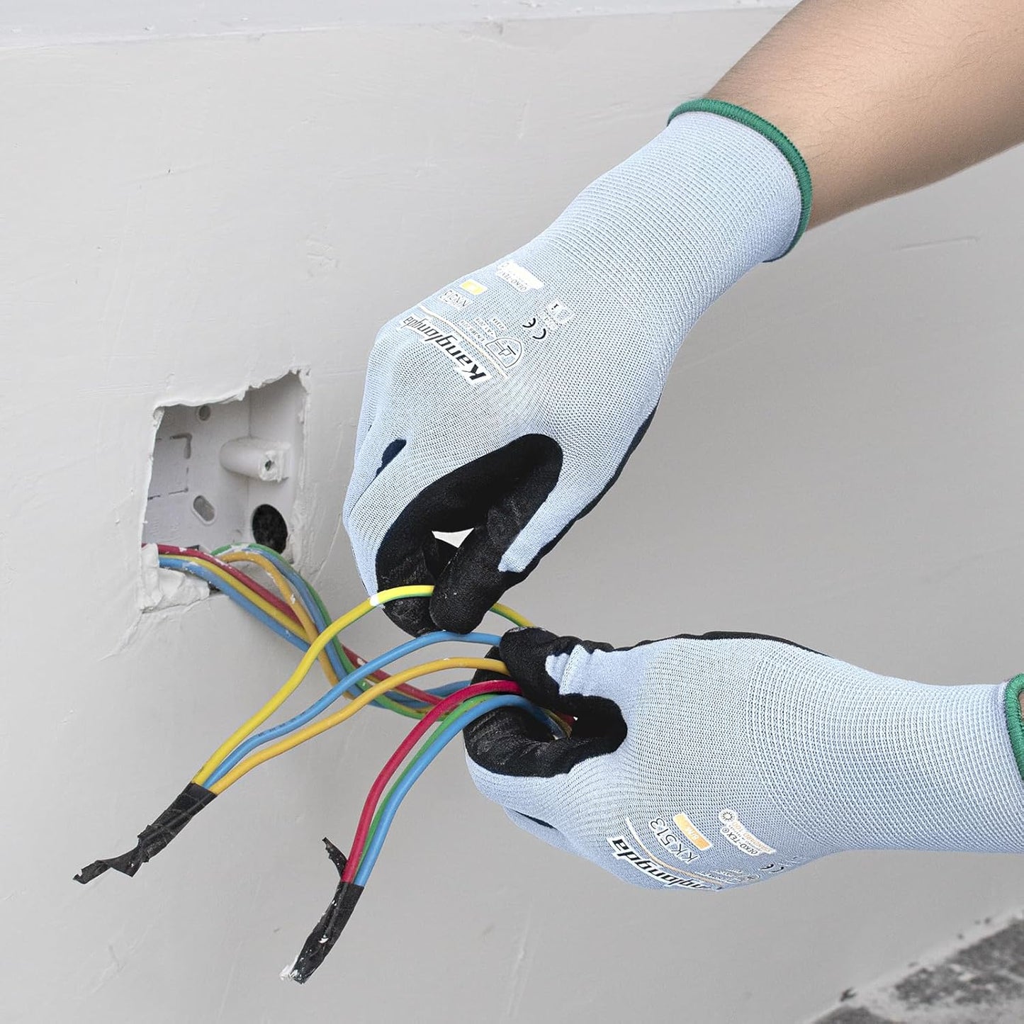 Kebada Foam Nitrile Coated Work Gloves, 3 Pairs Nylon Gloves with Grip, Ideal for Package Handling, Warehouse, Mechanic and Light Duty Construction, Small