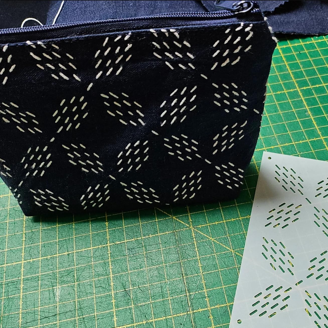 Sashiko Stencil 4.7inch Geometric Sashiko Pattern Template Drawing Line Quilting Stencils for Sewing Hand Quilting Embroidery