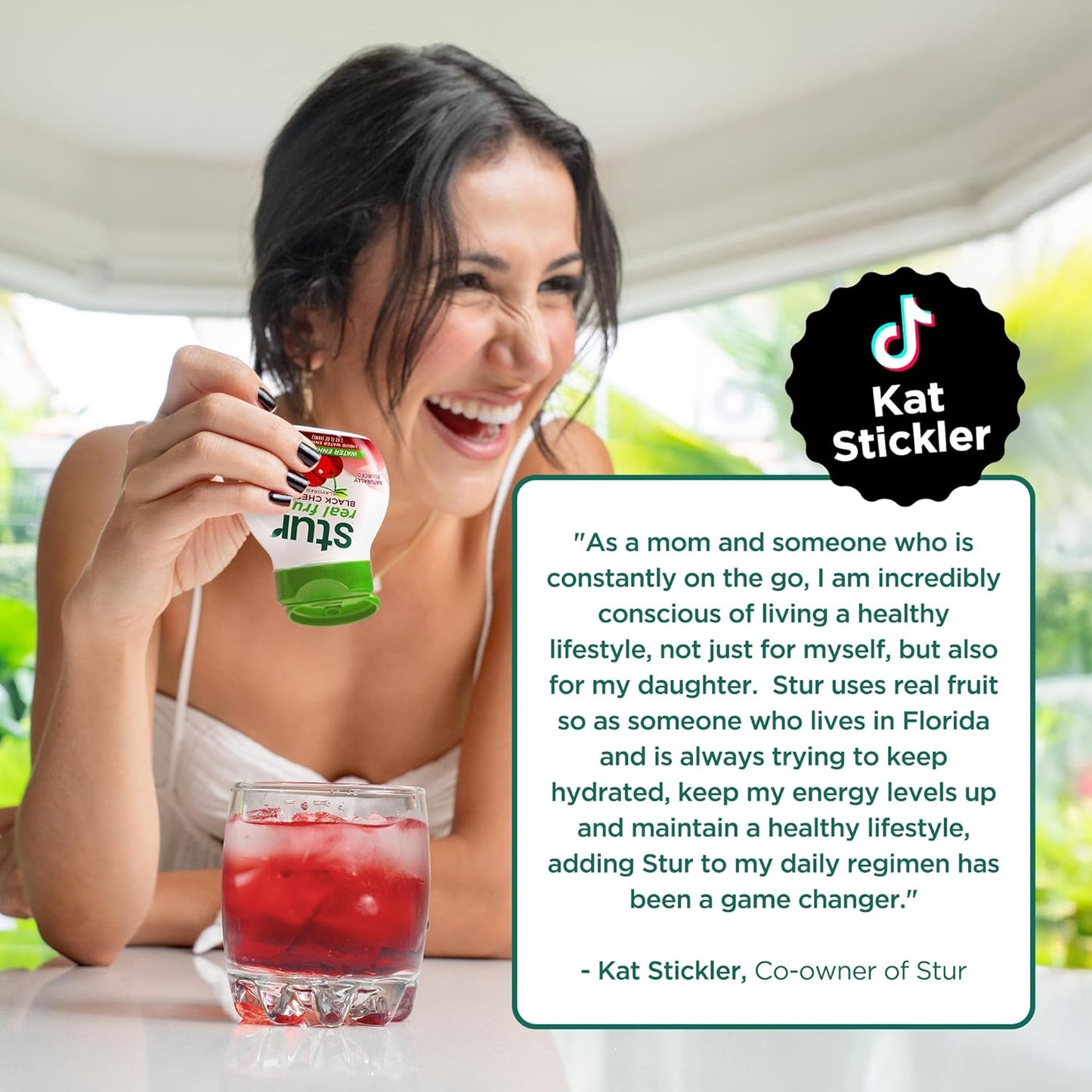 Stur Liquid Water Enhancer | Black Cherry | Naturally Sweetened | High in Vitamin C & Antioxidants | Sugar Free | Zero Calories | Keto | Vegan | 5 Bottles, Makes 120 Drinks