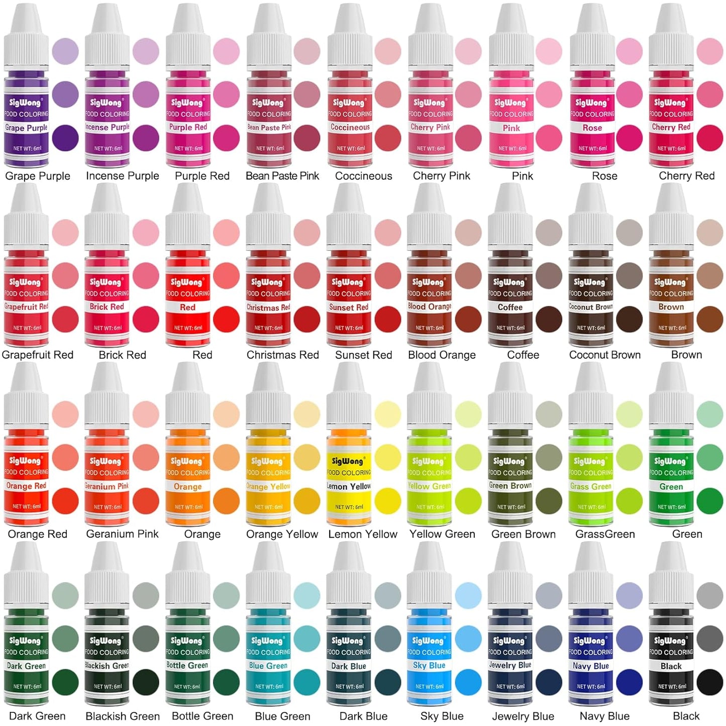 Food Coloring - 36 Color Concentrated Liquid Food Coloring Set - Neon Liquid Food Color Dye for Baking, Decorating, Icing, Cooking, Slime Making Kit and DIY Crafts, 6ml Bottles (0.25 Fl. Oz)
