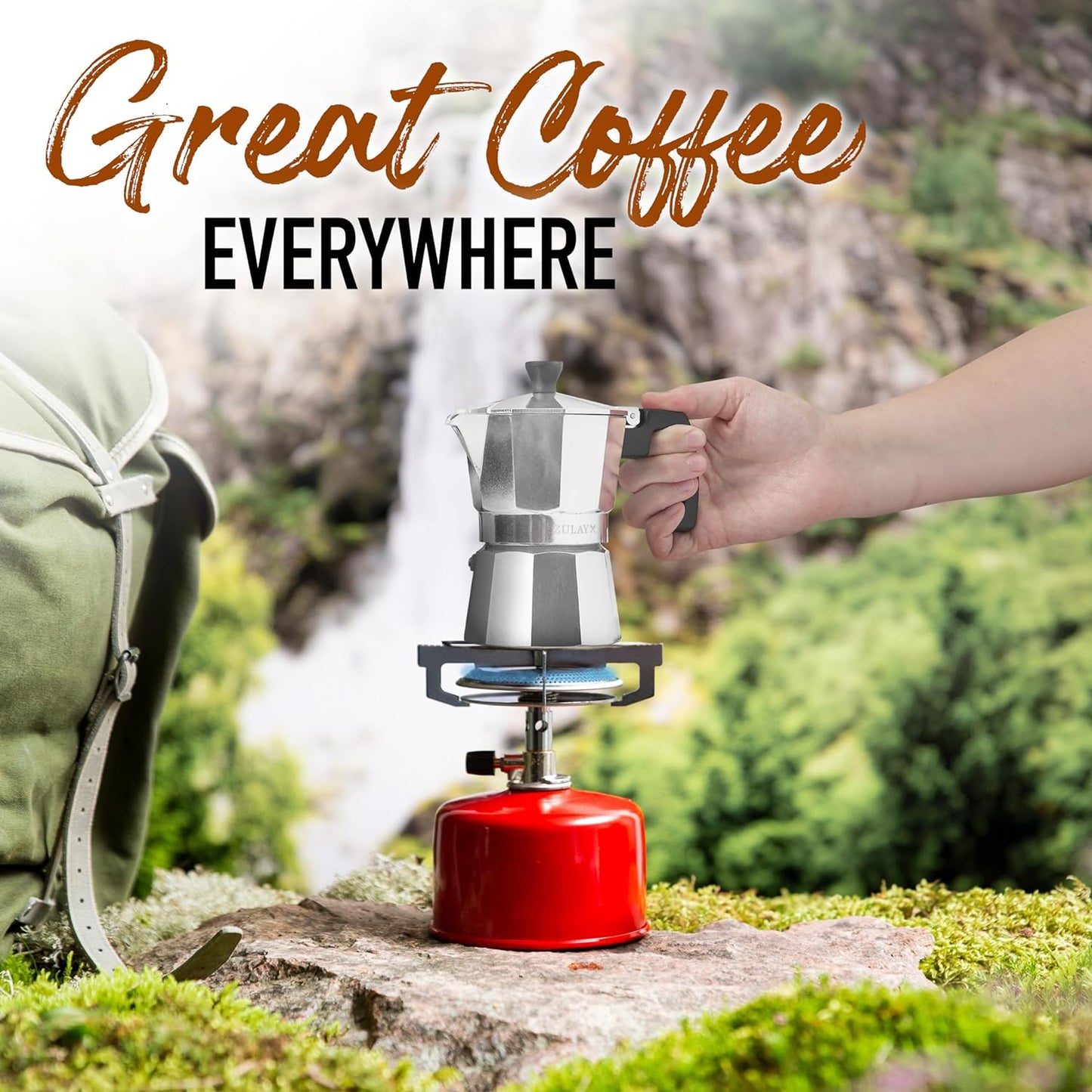 Zulay Moka Pot Espresso Stovetop Coffee Maker - Leak-Proof, aluminum, Easy to Clean, Heat Resistant Handle & Knob - for Authentic Cuban & Italian Style Espresso - Makes 6 Espresso Cups - Silver