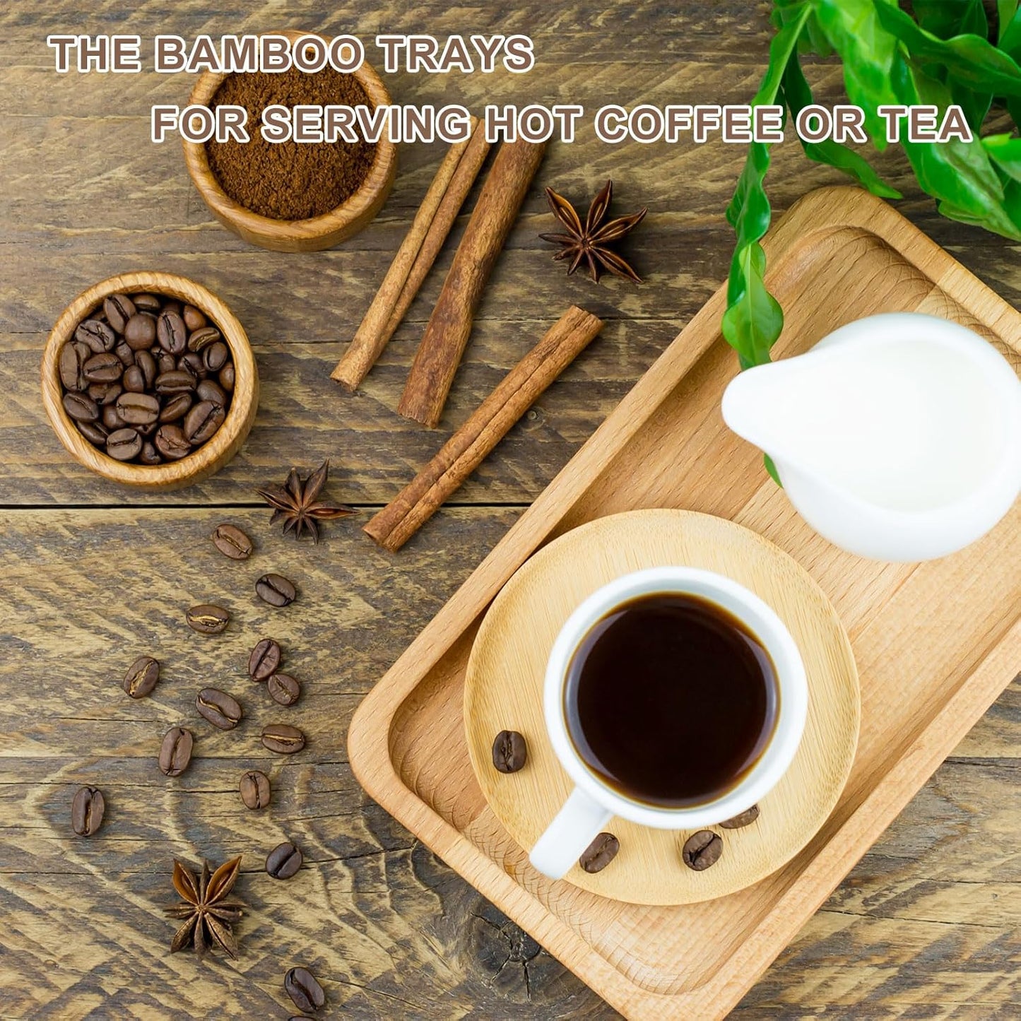 uxcell Bamboo Serving Tray, 10 x 6 Inch Rectangle Wooden Trays Portable Serving Platters for Food Fruit, Snacks, Bread, Vanity, Weddings, Picnics, Brown (Inner Slant)