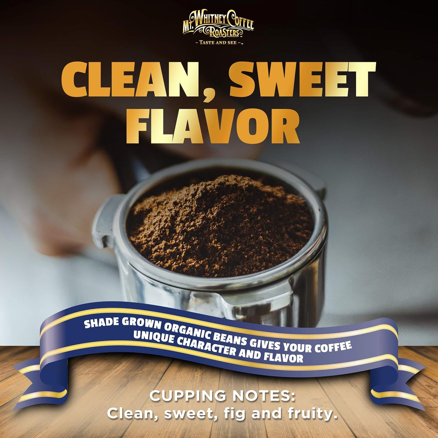 Mt. Whitney Premium Organic Spring Water Colombian, Medium Dark Roast, Low Acid Decaf Coffee (Ground, 5 Lb)