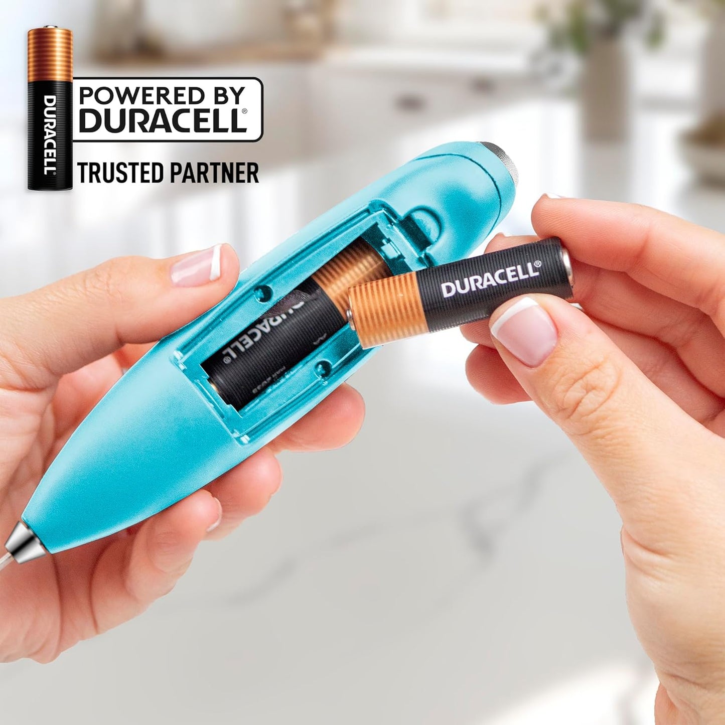 Zulay Powerful Milk Frother (4 Duracell Batteries Included) - Handheld Milk Frother Wand Drink Mixer for Coffee - Powerful Milk Foamer for Cappuccino, Frappe, Matcha & Coffee Creamer - Fresh Mint