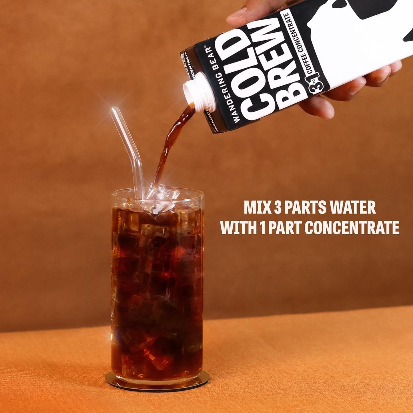 Wandering Bear Organic Unsweetened Extra Strong Cold Brew in a Box Coffee, Shelf-Stable, 21 Servings, Ideal for Wandering Black Concentrate