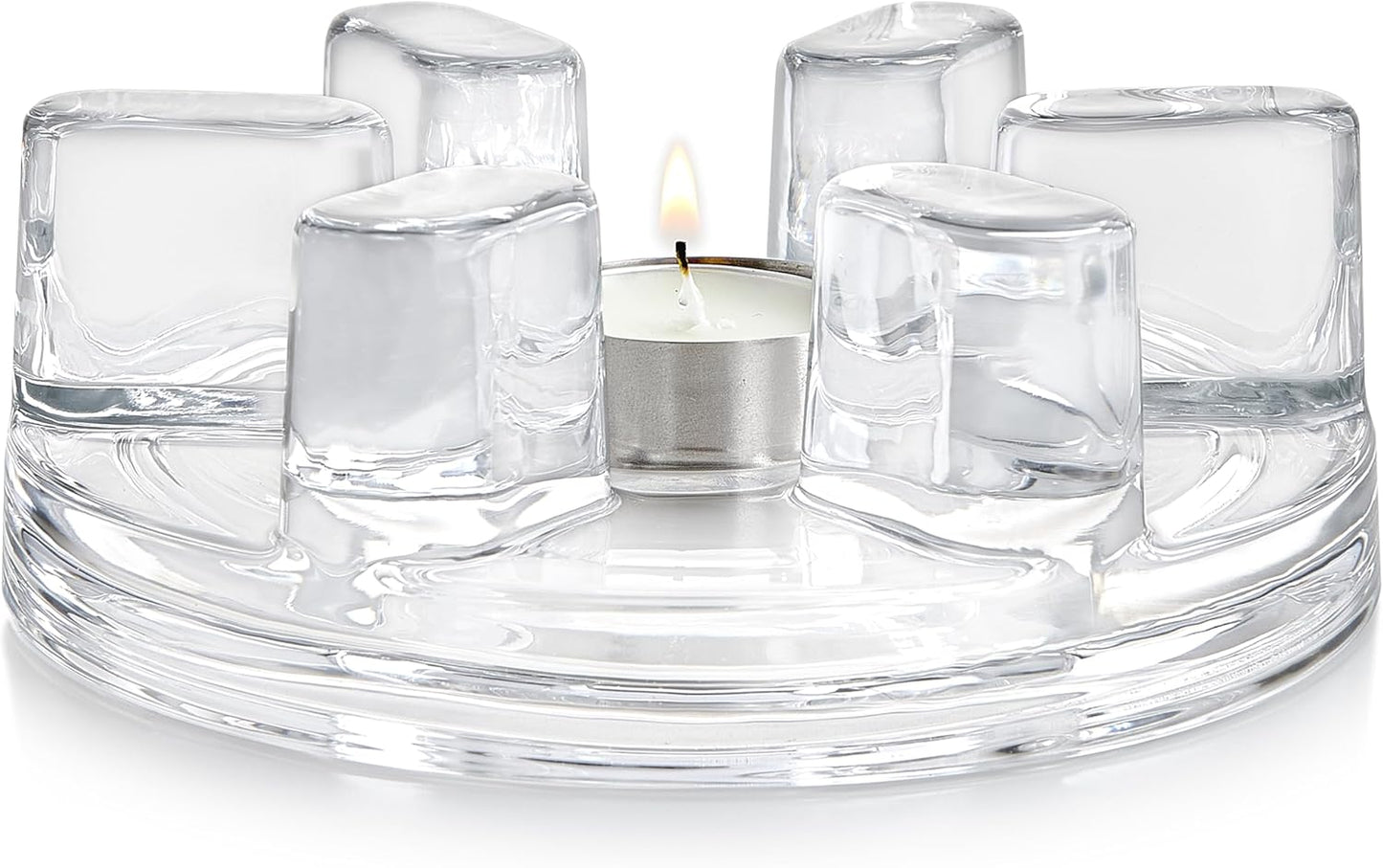 Teabloom Petals Tea Warmer – Elegant Glass Teapot Warmer with Tealight Candle | Universal Fit for Most Teapots | Durable Soda-Lime Glass Design