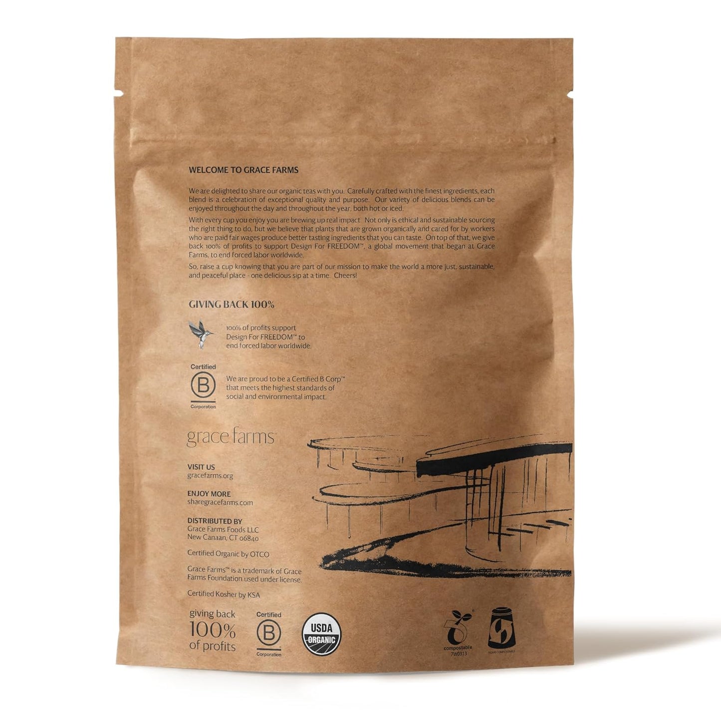 Grace Farms ROOIBOS CHAI ORGANIC ICED TEA (Twelve 1qt. Brew Bags, 3 Gallons) | Refreshing and Spiced, Naturally Sweet Sugar-Free | Easy Cold Brew