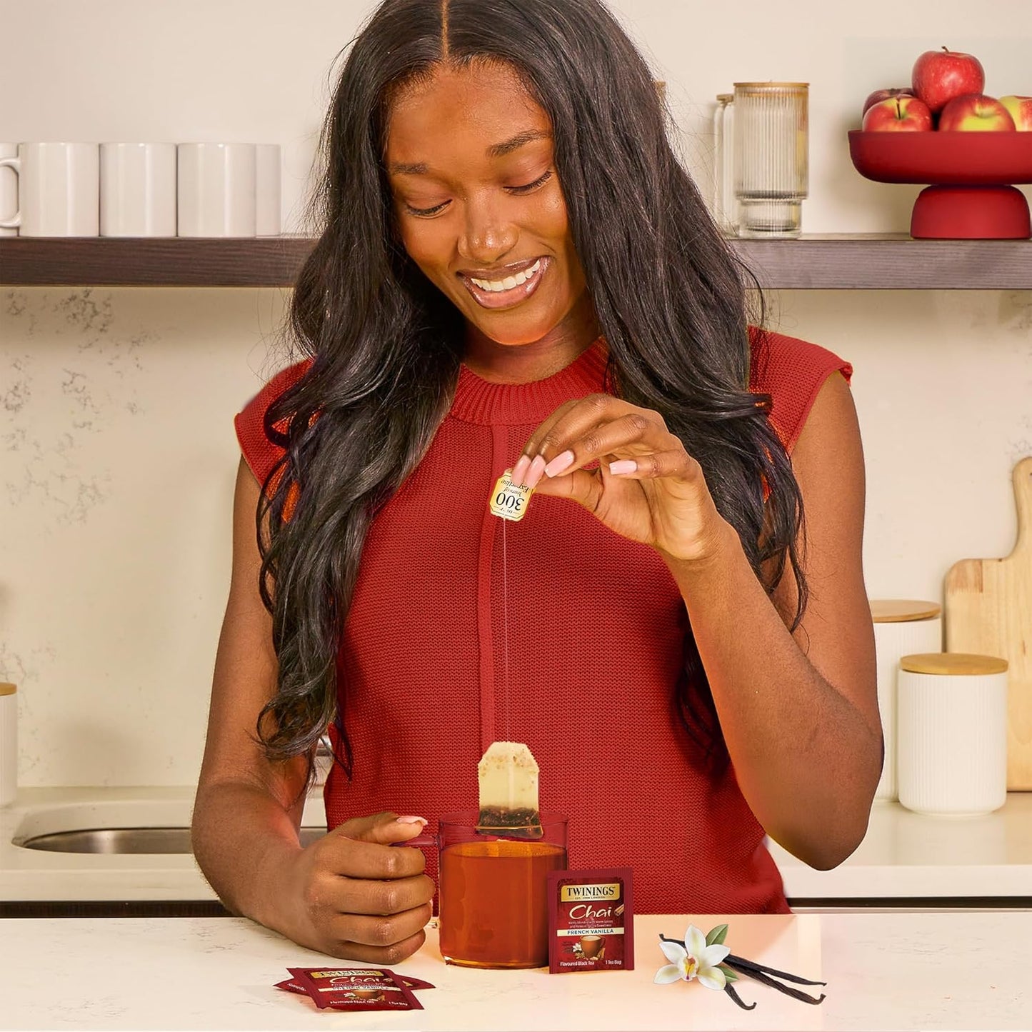 Twinings French Vanilla Chai Black Tea Individually Wrapped Bags, 20 Count (Pack of 6), Warm, Sweet & Spicy, Caffeinated, Enjoy Hot or Iced, 120 Teabags