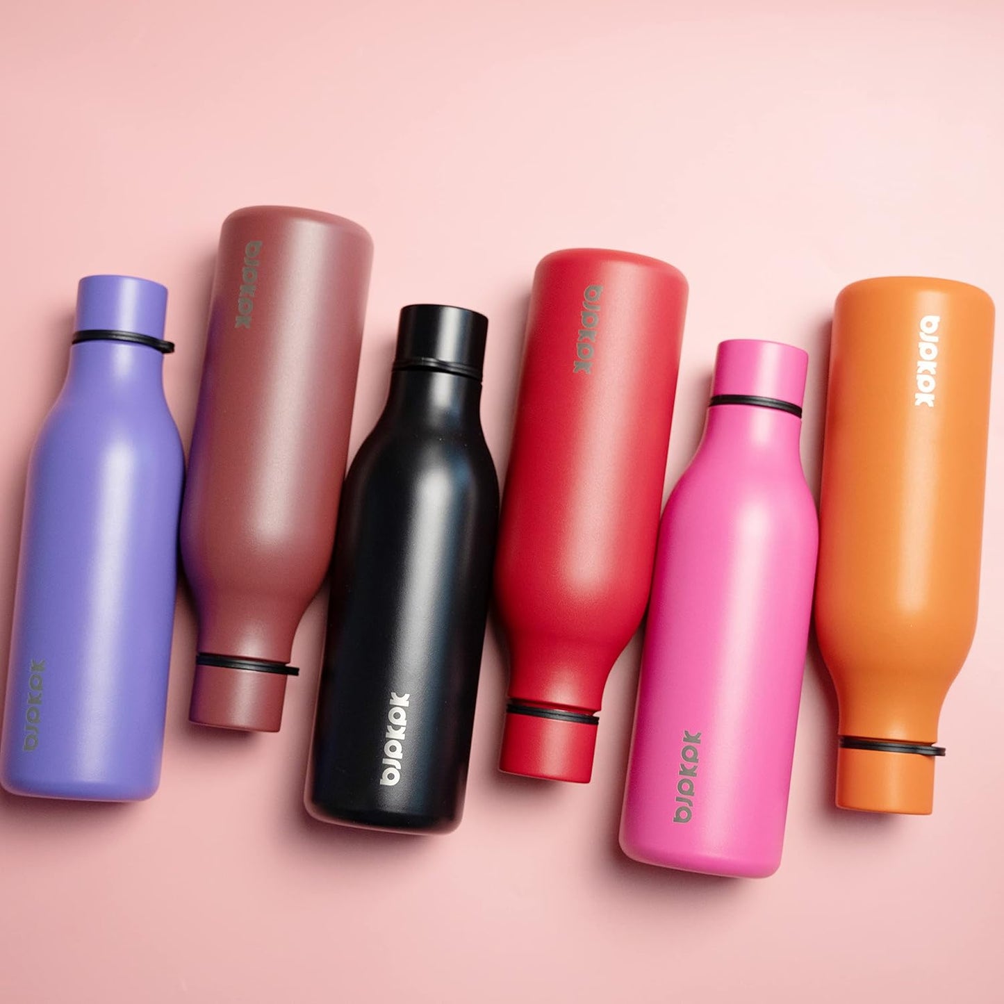 BJPKPK Insulated Water Bottles, 18 oz Stainless Steel Metal Water Bottle with Strap, BPA Free Leak Proof Thermos, Mugs, Flasks, Reusable Water Bottle for Sports & Travel, Red