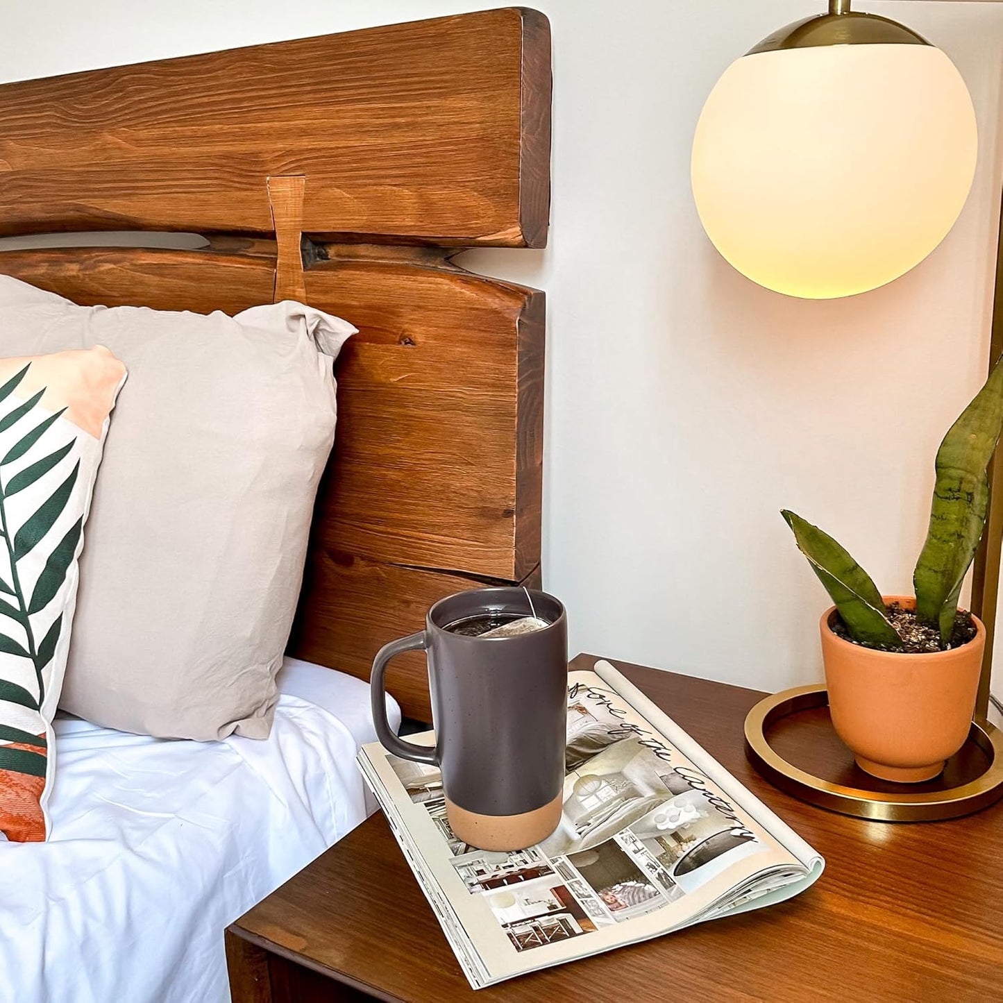 Mora Ceramics Large Tea Mug with Loose Leaf Infuser and Ceramic Lid, 18 oz, Portable, Microwave, Dishwasher Safe, Tall Coffee Cup - Rustic Matte Ceramic Glaze, Modern Herbal Tea Strainer, Nightwaves