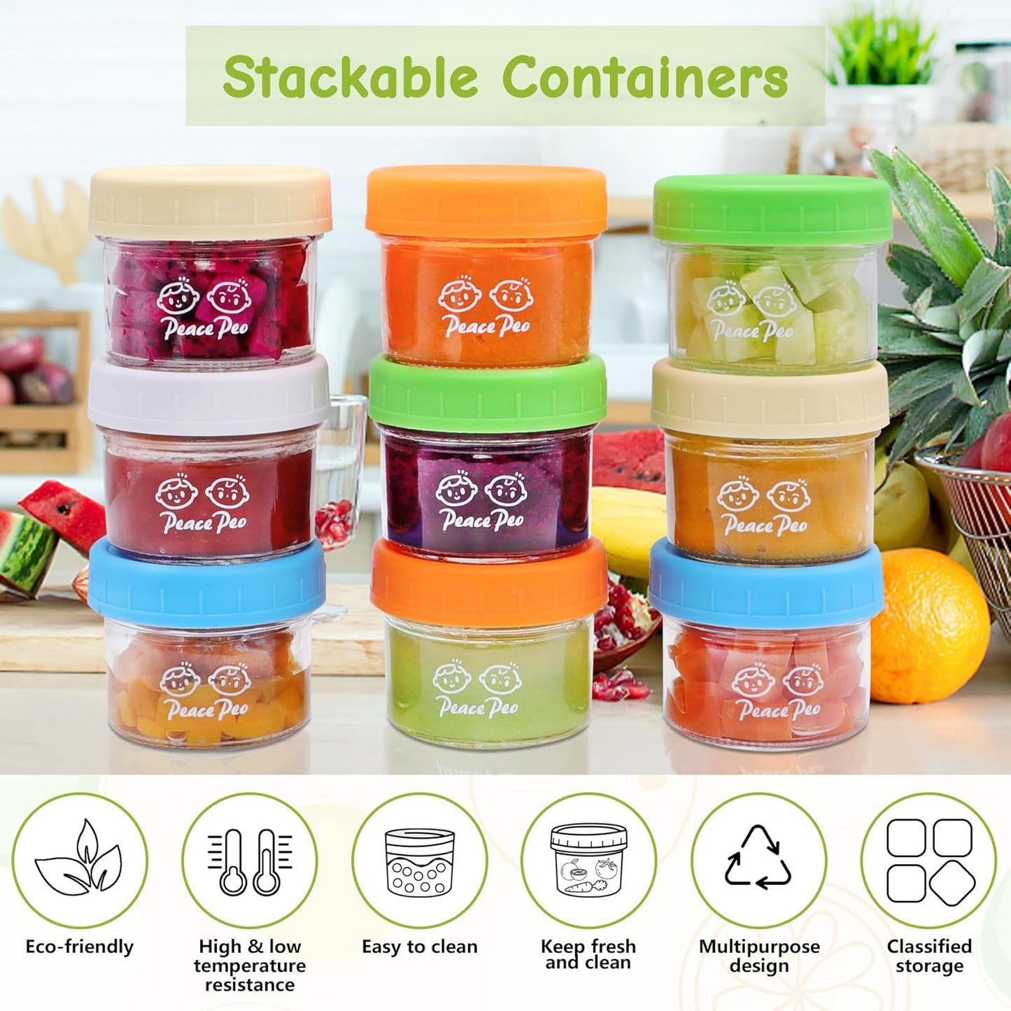 40 Pcs Glass Food Containers 4 OZ, Leak-Proof Reusable Storage Jars with Lids, Dishwasher Safe for Infant & Baby Food