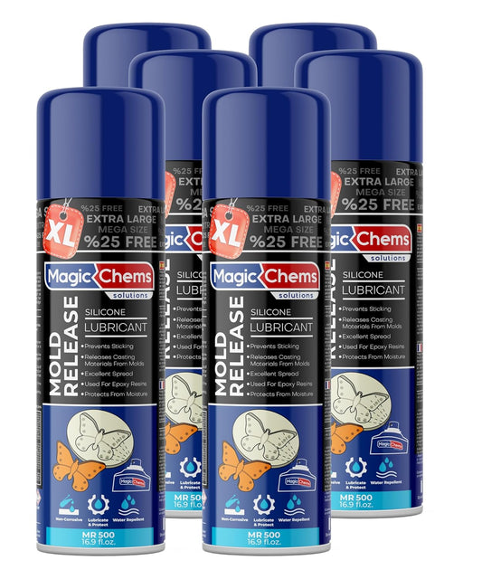 Silicone Mold Release Spray (6x16.9 fl oz/500ml) - Epoxy Resin & Candle Mold Release (6 Pack Mega Size)