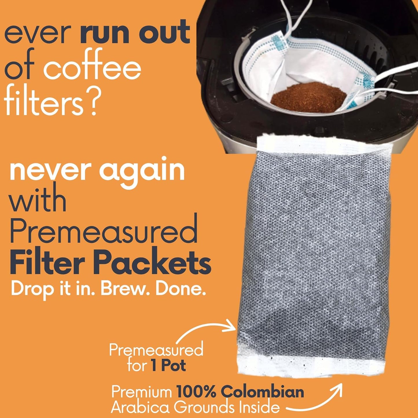 Ground Flavored Coffee In Filter Packs | Medium Roast Low Acid Mold Free Pouches | Bulk Packets | Roasted Butter Pecan Crunch | Gourmet Individual Premeasured Coffee Bags for 10-12 Cup Drip Maker