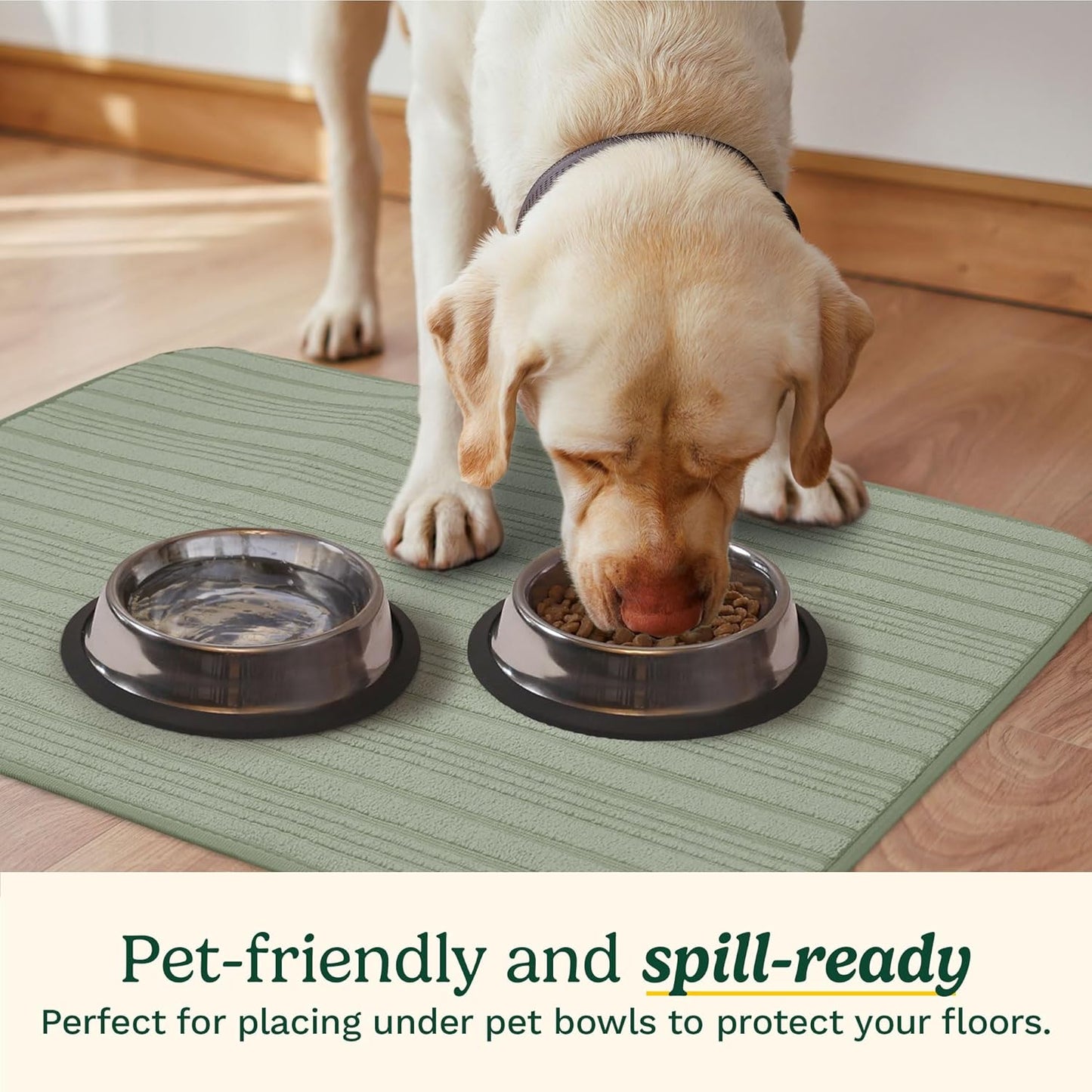 Cuisinart Dish Drying Mats for Kitchen Counter - (2) 18" x 24" Ultra Absorbent Dish Drying Mat XL - Foldable, Machine Washable, Fast Drying Dish Mat (Horizontal Stripes)