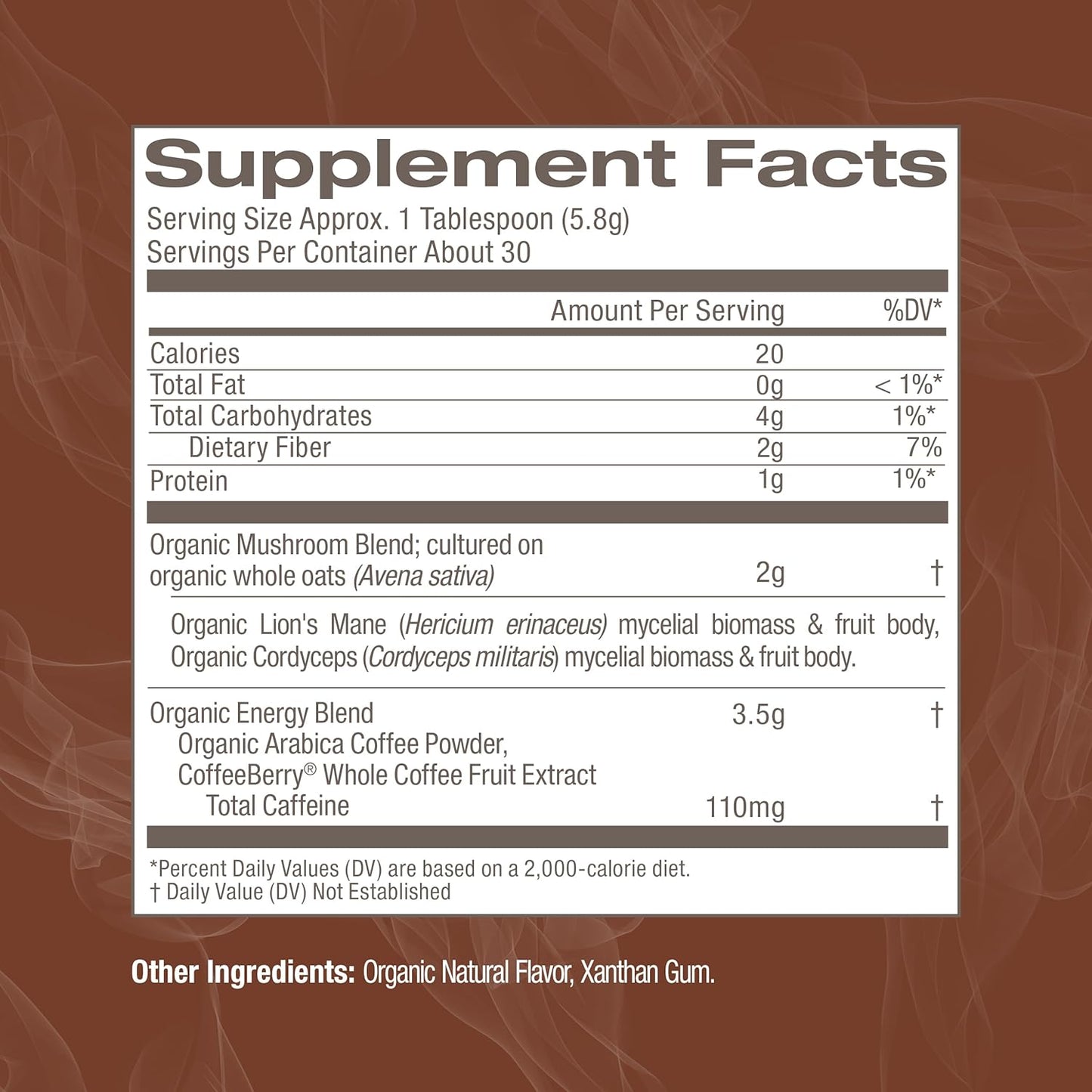 OM MUSHROOM SUPERFOOD Coffee Blend Mushroom Powder, 6.24 Ounce Canister, 30 Servings, Organic Arabica Beans, Lion's Mane, Cordyceps, Turkey Tail, Ginkgo Biloba, Supports Energy and Focus