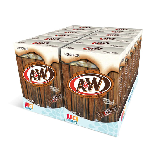 A&W, Root Beer – Powder Drink Mix - (12 boxes, 72 sticks) – Sugar Free & Delicious, Makes 72 flavored water beverages