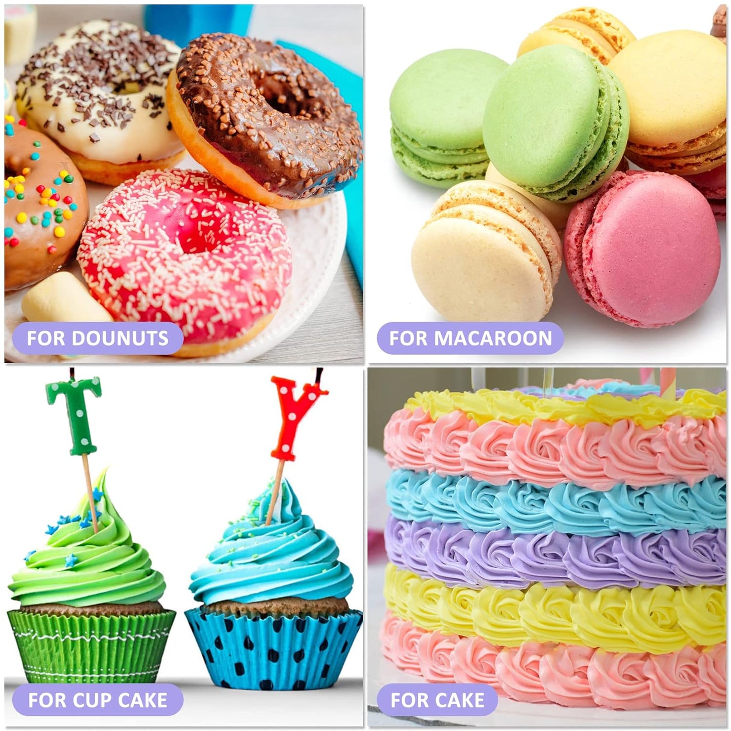 Food Coloring Liquid - ERCorArt 16 Colors Food Coloring, Food Grade Food Dye, Tasteless Food Color Set for Cake Decorating, Easter Egg, Cooking, Fondant - 0.25 Fl Oz