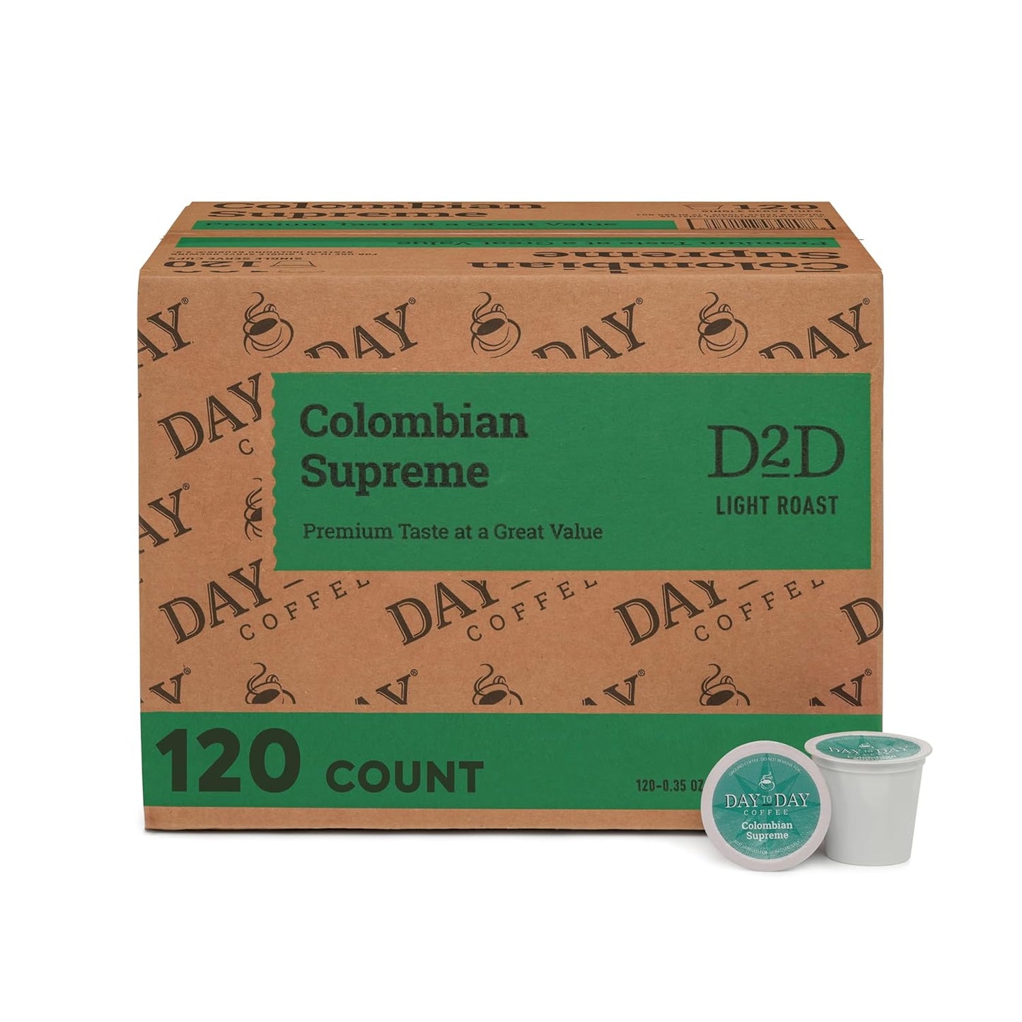Day To Day 120-Count Colombian Supreme Light Roast Single Serve Coffee Pods for K-Cup Keurig Brewers