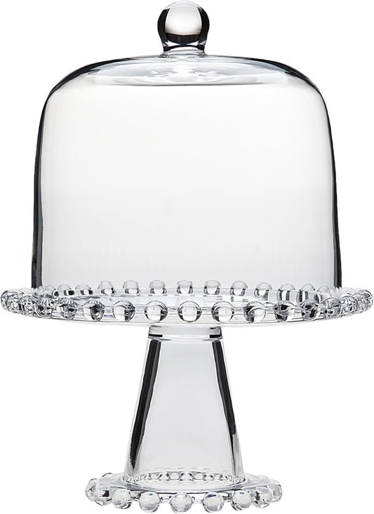 Godinger Cake Stand with Dome, Cake Platter with Dome, Pastry Stand, Dessert Stand, 8.5in