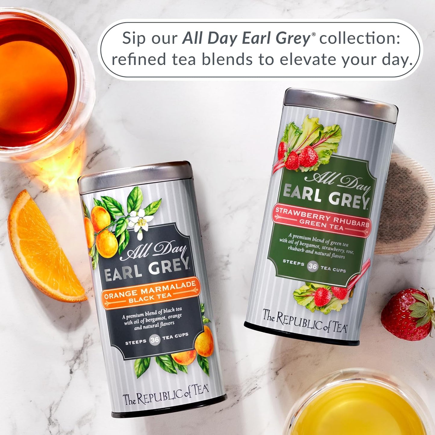 The Republic of Tea – All Day Earl Grey® Orange Marmalade Black Tea, Naturally Caffeinated, 36 Tea Bags