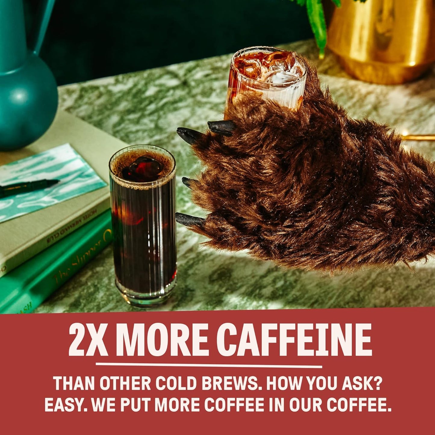 Wandering Bear Organic Mocha Cold Brew Coffee, 32 fl oz, 6 pack - Extra Strong, Bold, Smooth, Unsweetened, Shelf-Stable, Ready to Drink, Gluten Free, & Vegan, Iced Cold Brewed Coffee Drinks