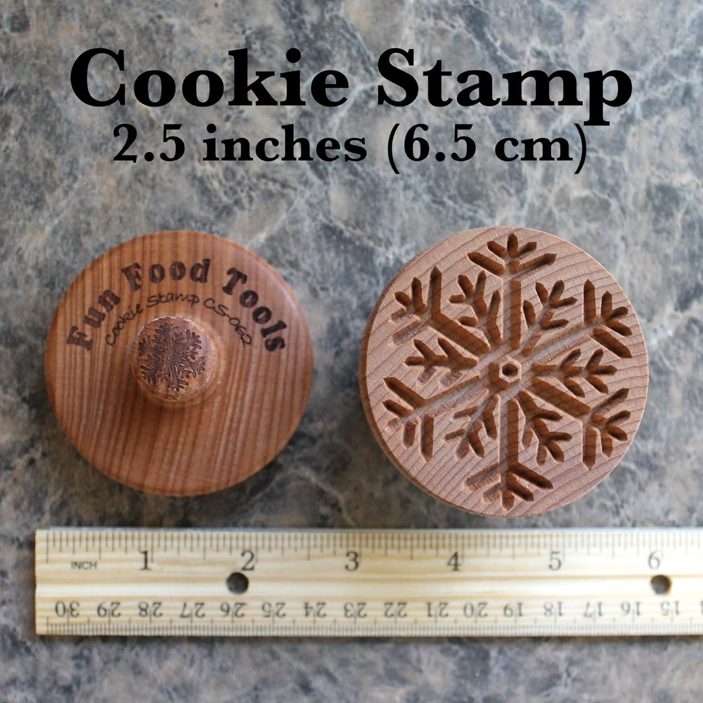 Wood Cookie Stamp, 2.5 Inch (Snowflake 3 CS-062)