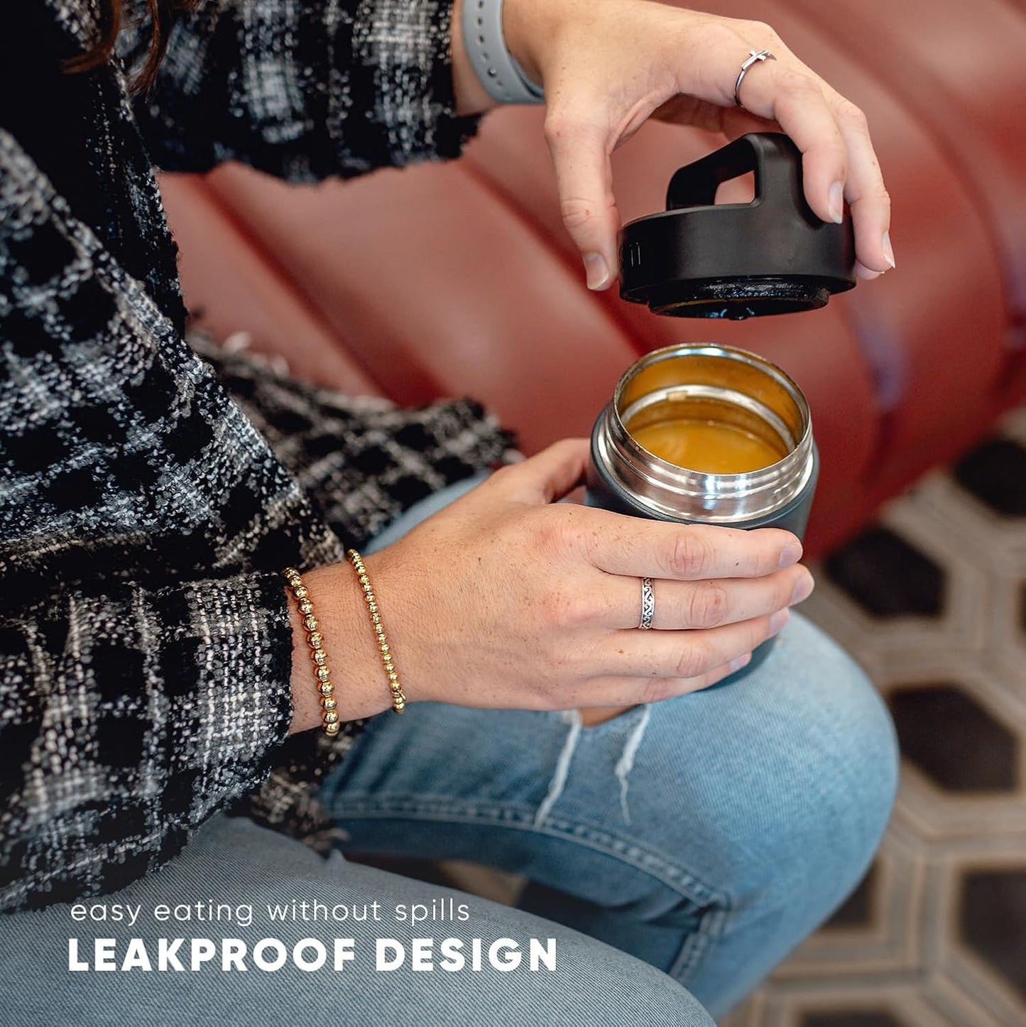 Simple Modern Food Jar for Hot Food | Reusable Stainless Steel Vacuum Insulated Leak Proof Lunch Storage for Smoothie Bowl, Soup, Oatmeal | Provision Collection | 12oz | Blue Dune