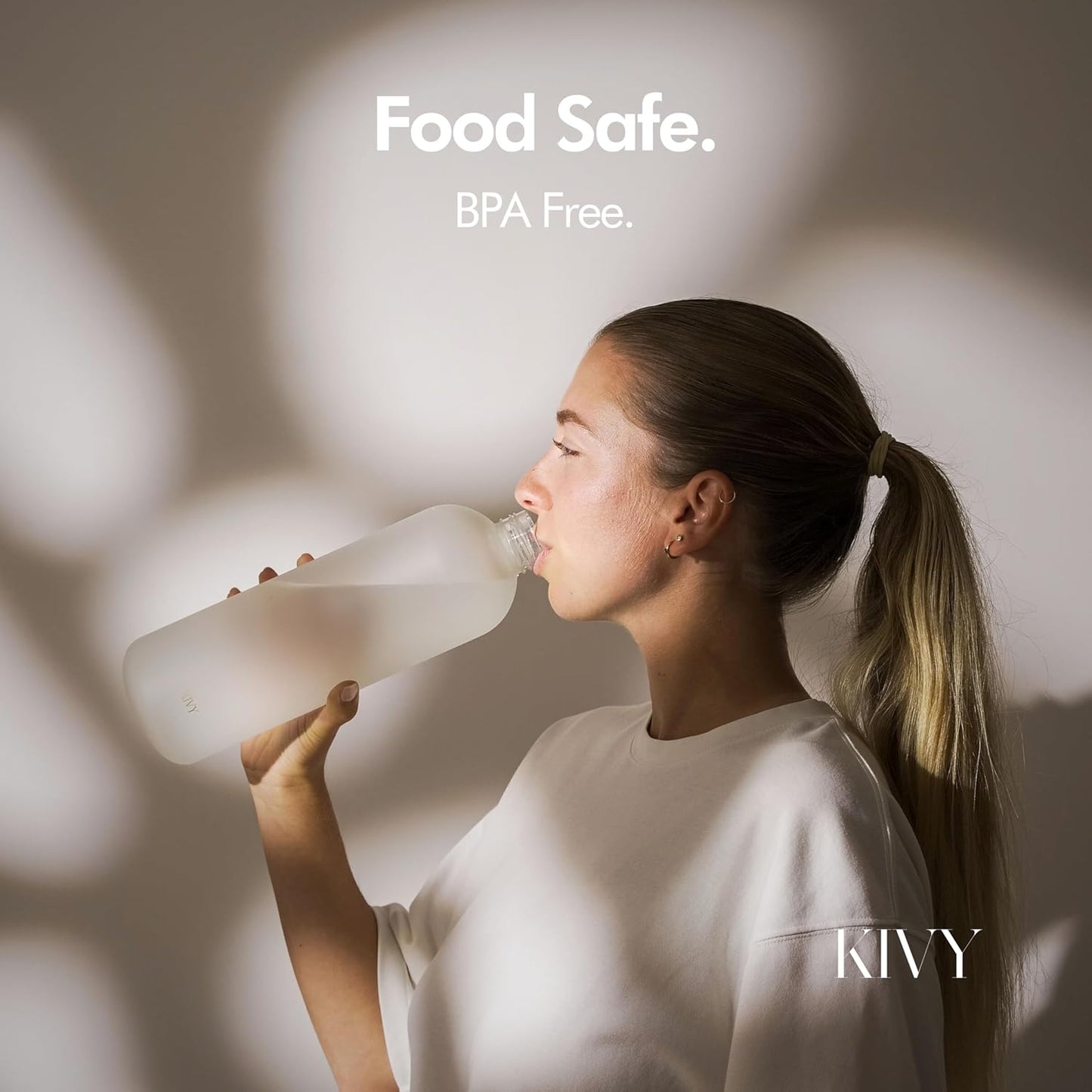 KIVY Slim Water Bottle 50oz [Lightweight & Shatterproof] - Reusable Tritan Water Bottle - Leak Proof Water Bottle for Women & Men - No Spill - Dishwasher Safe - Black