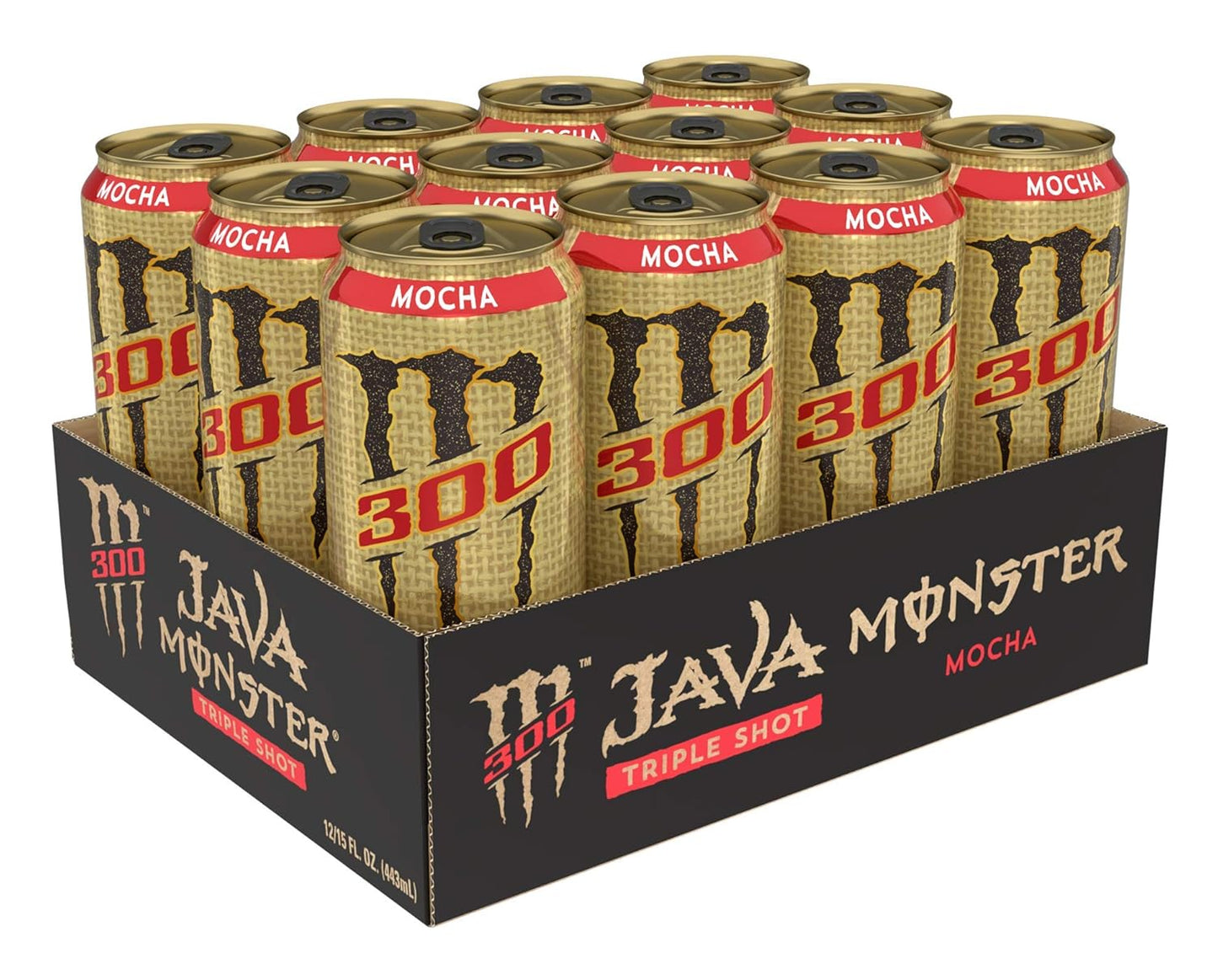 Monster Energy Java 300 Triple Shot Robust Coffee + Cream,15 Fl Oz (Pack of 12)