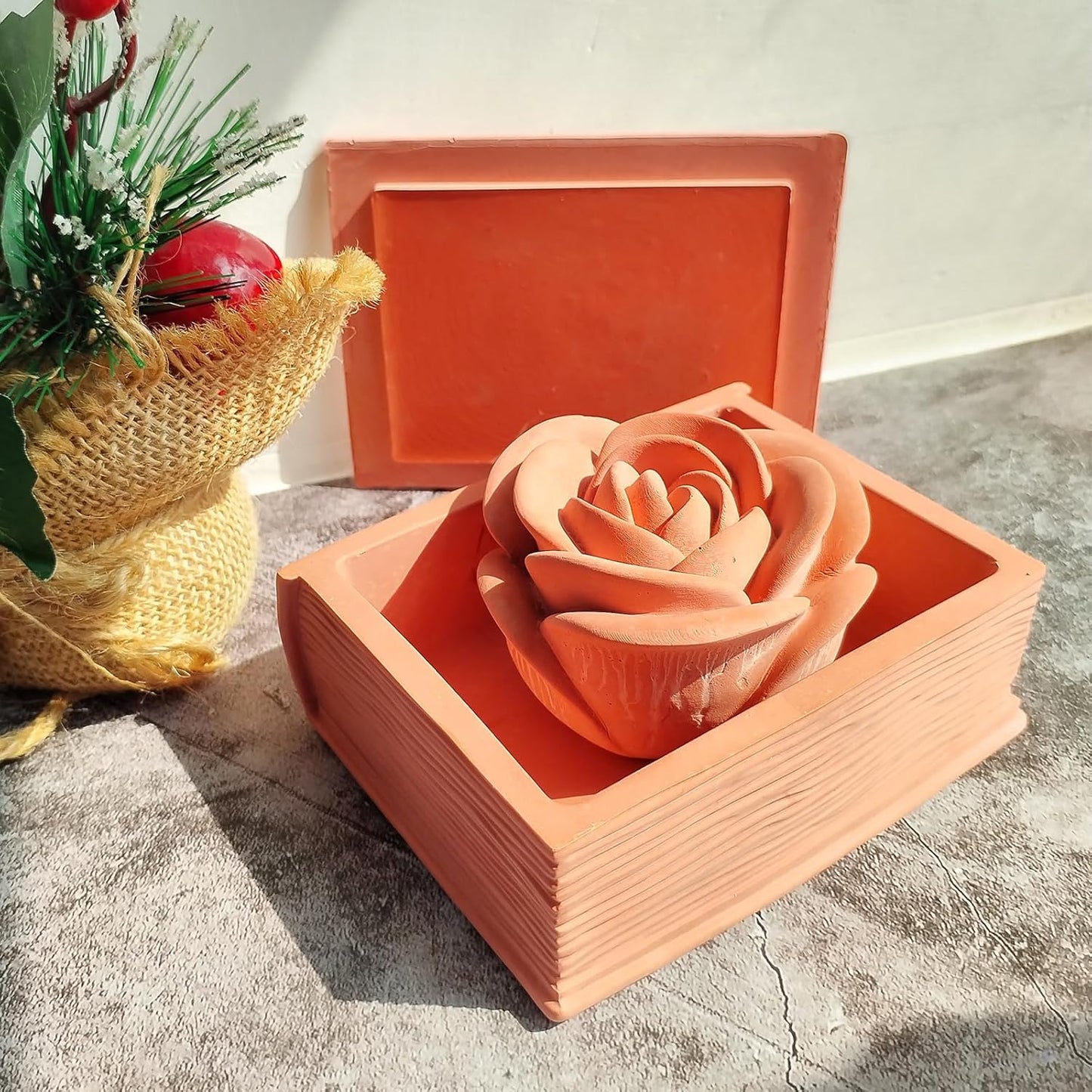 Wehous Resin Box Mold with Lid Book Shape Storage Box Silicone Molds for Epoxy Resin Concrete 3D Candle Holder Jewelry Trinket Container Succulent Plant Pot Mold DIY Art Casting Craft Home Decor