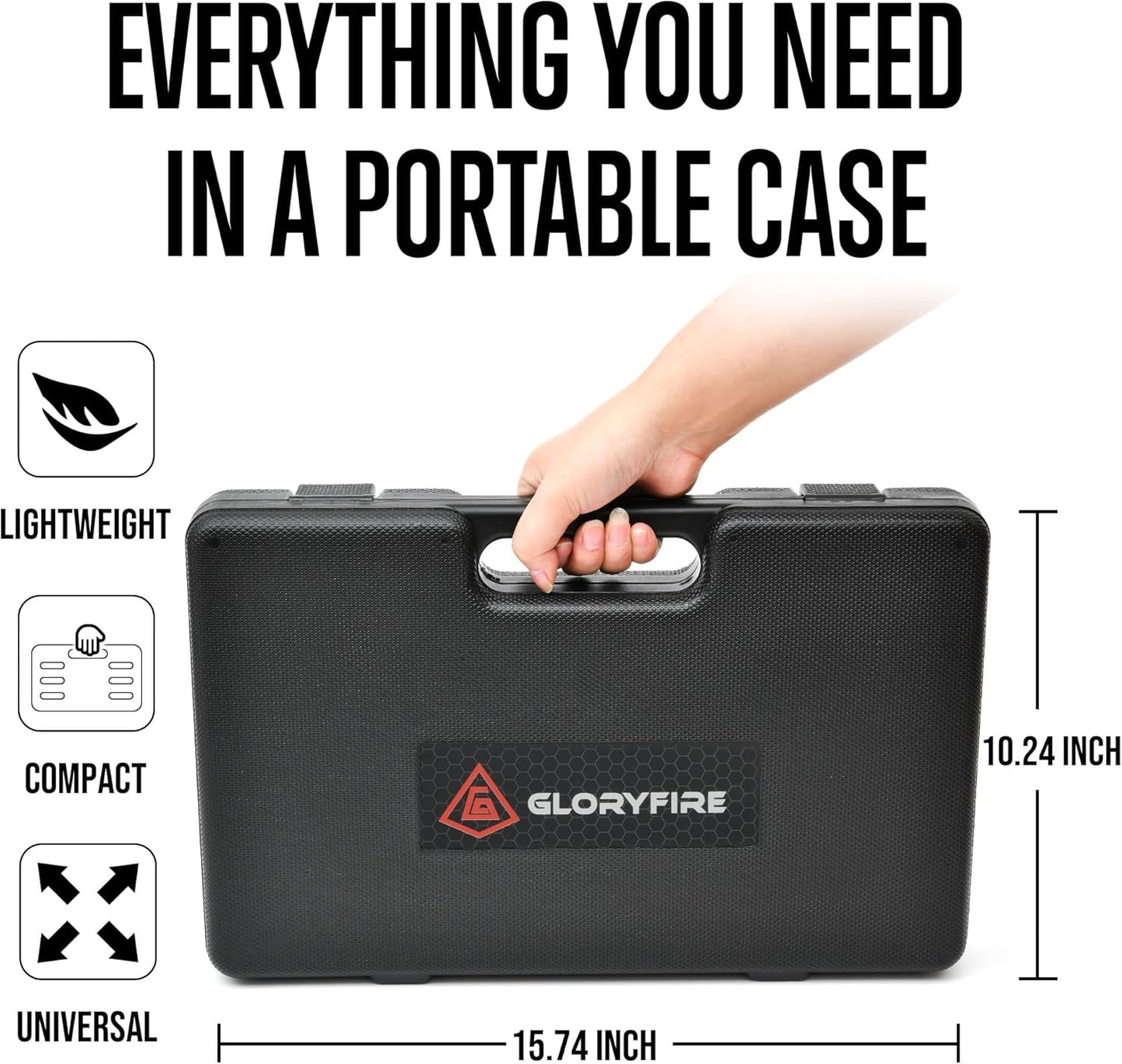 GLORYFIRE Elite Gun Cleaning Kit Universal Gun Cleaner for Shotgun, Pistol,with Lightweight Carrying Case, Reinforced and Lengthened Rods and Steel Wire, High-end Double Head Brushes