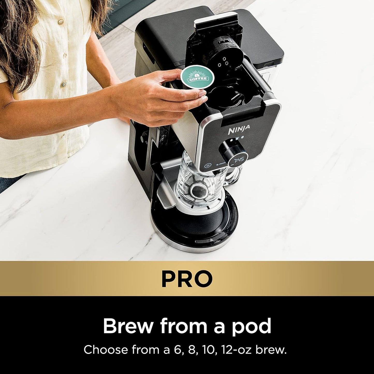 Ninja Hot and Iced Coffee Maker, Single Serve Coffee Maker and Drip Coffee Machine, DualBrew Pro Specialty 12-Cup with K-Cup Combo, Includes Permanent Filter, CFP307
