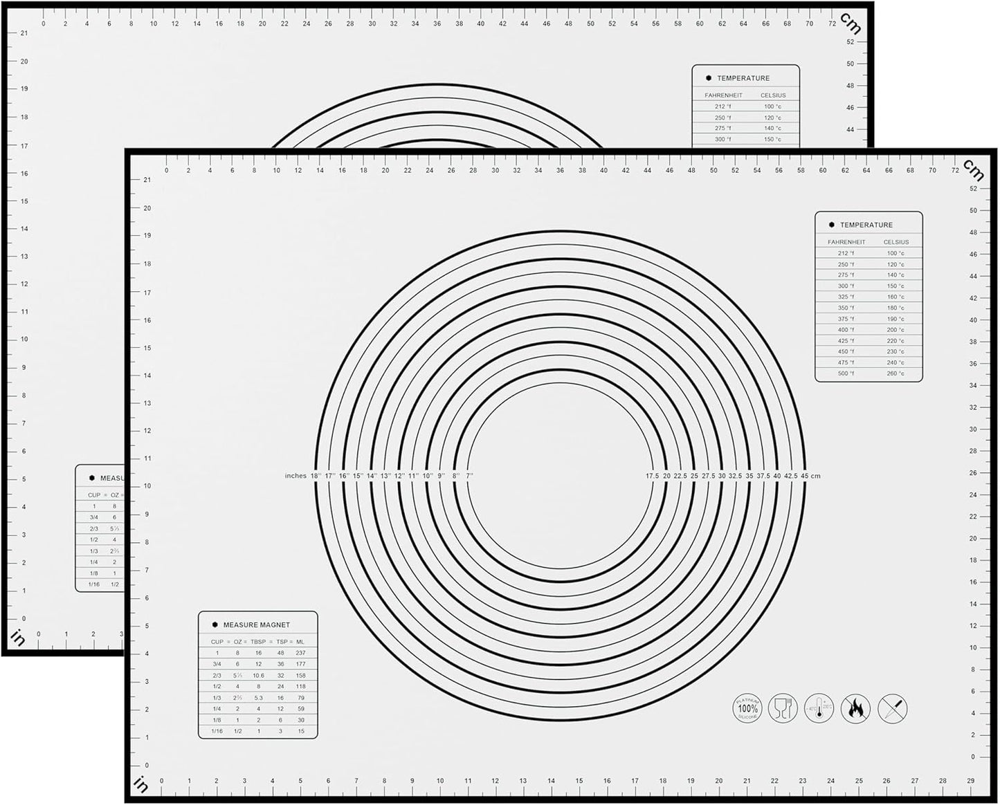 BlueBark 2 PCS - 24"L x 20"W Non-stick Silicone Baking Mat for Pastry & Dough, Sourdough Bread Making Tools, Kitchen Counter, Cooking Enthusiasts