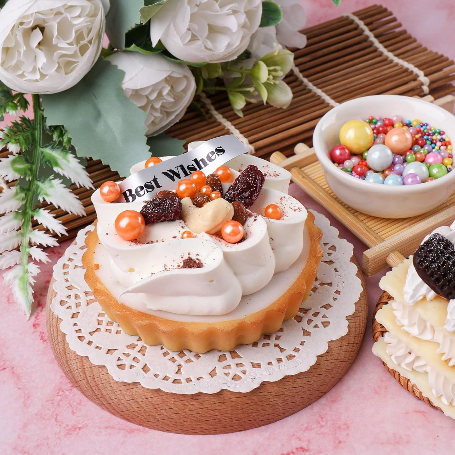 Orange Sprinkles for Cake Decorating, 6 Sizes Mix Edible Pearl Sugar for Baking Cookies Cupcake Donuts Topping, Wedding Parties Christmas Supplies 4.6 oz