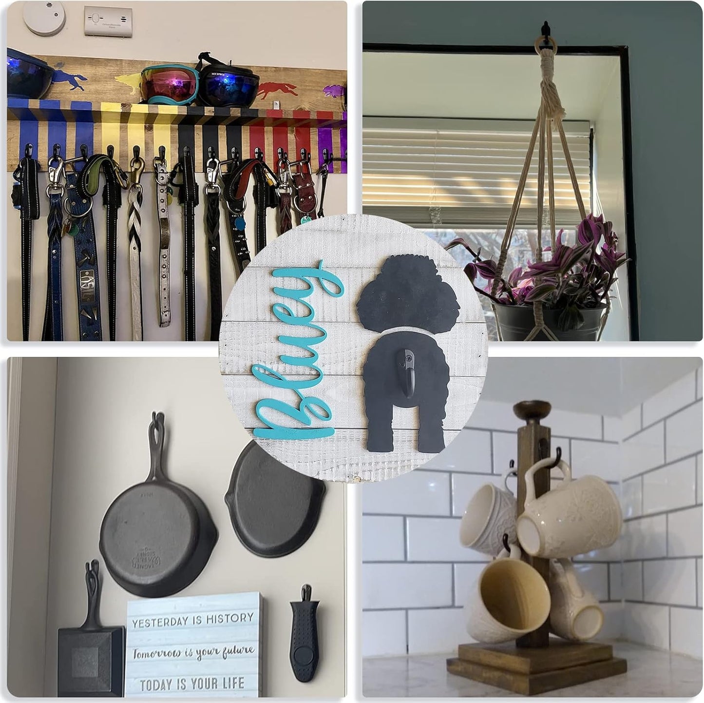 IBosins 50PCS Coat Hooks Wall Mounted Single Prong Robe Hook for Hanging Towel Hooks with 100 Screws for Cup, Mug, Bags, Hat, Cap, Scarf, Pet leashes