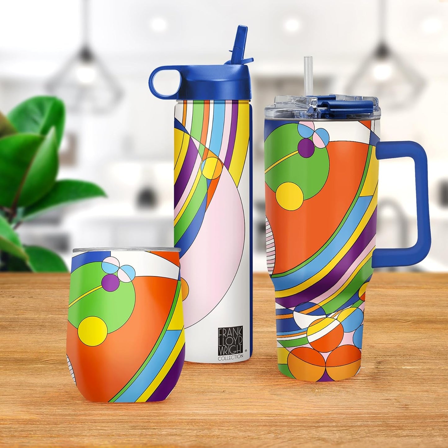 RainCaper 18/8 Stainless Steel Insulated Water Tumbler with Straw | 30oz, BPA-Free, Double Wall for Hot & Cold | Travel-Friendly, Cup Holder Ready (Frank Lloyd Wright March Balloons)