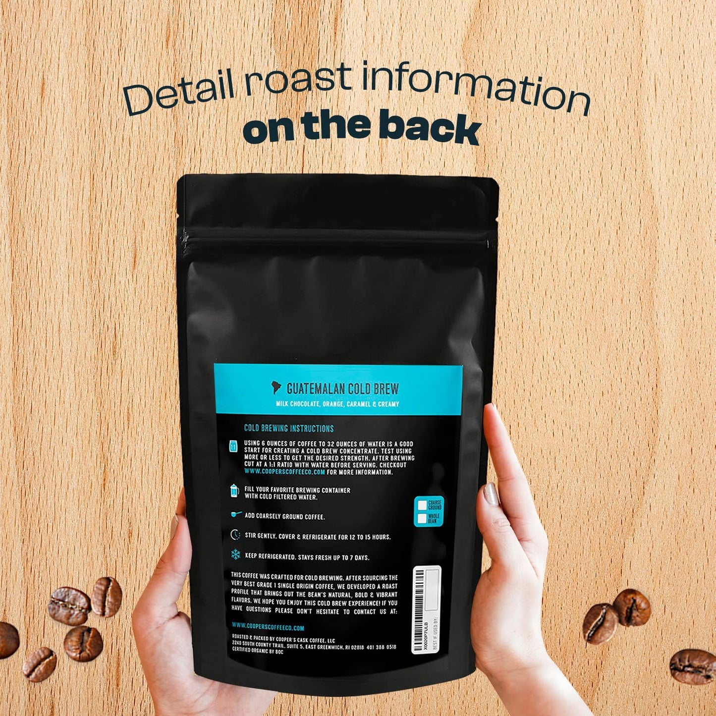 Organic Cold Brew Coffee - Guatemalan Coffee Beans Crafted For Cold Brewing - Ground, Medium Roast, 2 lb