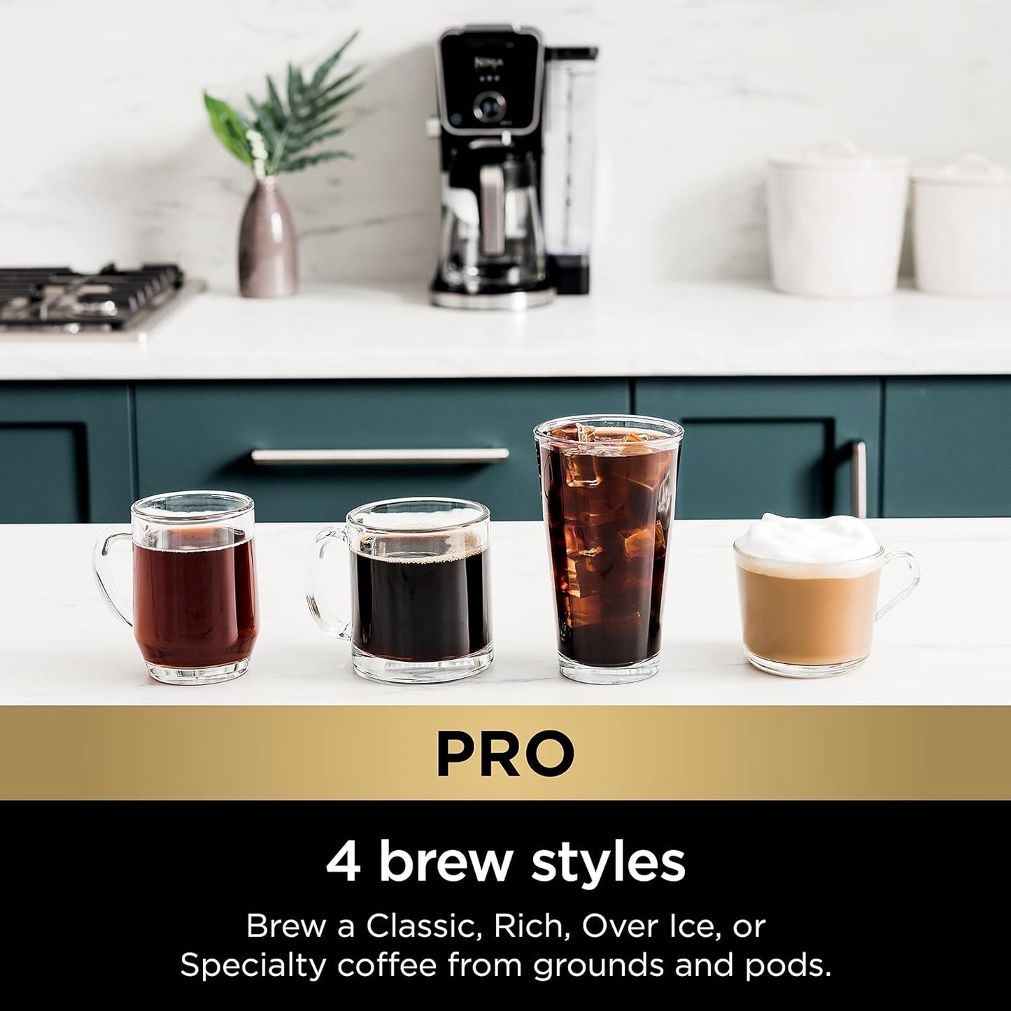 Ninja Hot and Iced Coffee Maker, Single Serve Coffee Maker and Drip Coffee Machine, DualBrew Pro Specialty 12-Cup with K-Cup Combo, Includes Permanent Filter, CFP307