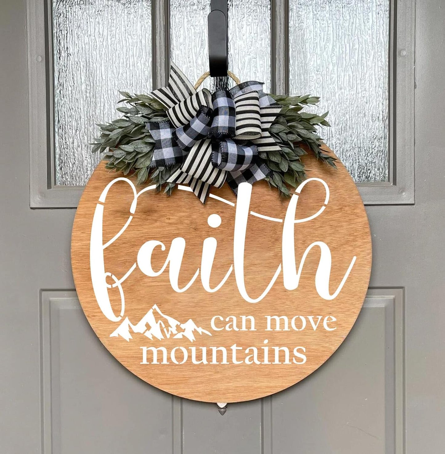 Round Christian Stencils 12” Religious Faith Stencil Jesus Plastic Stencils for Painting on Wood Canvas Mat Door Hanger