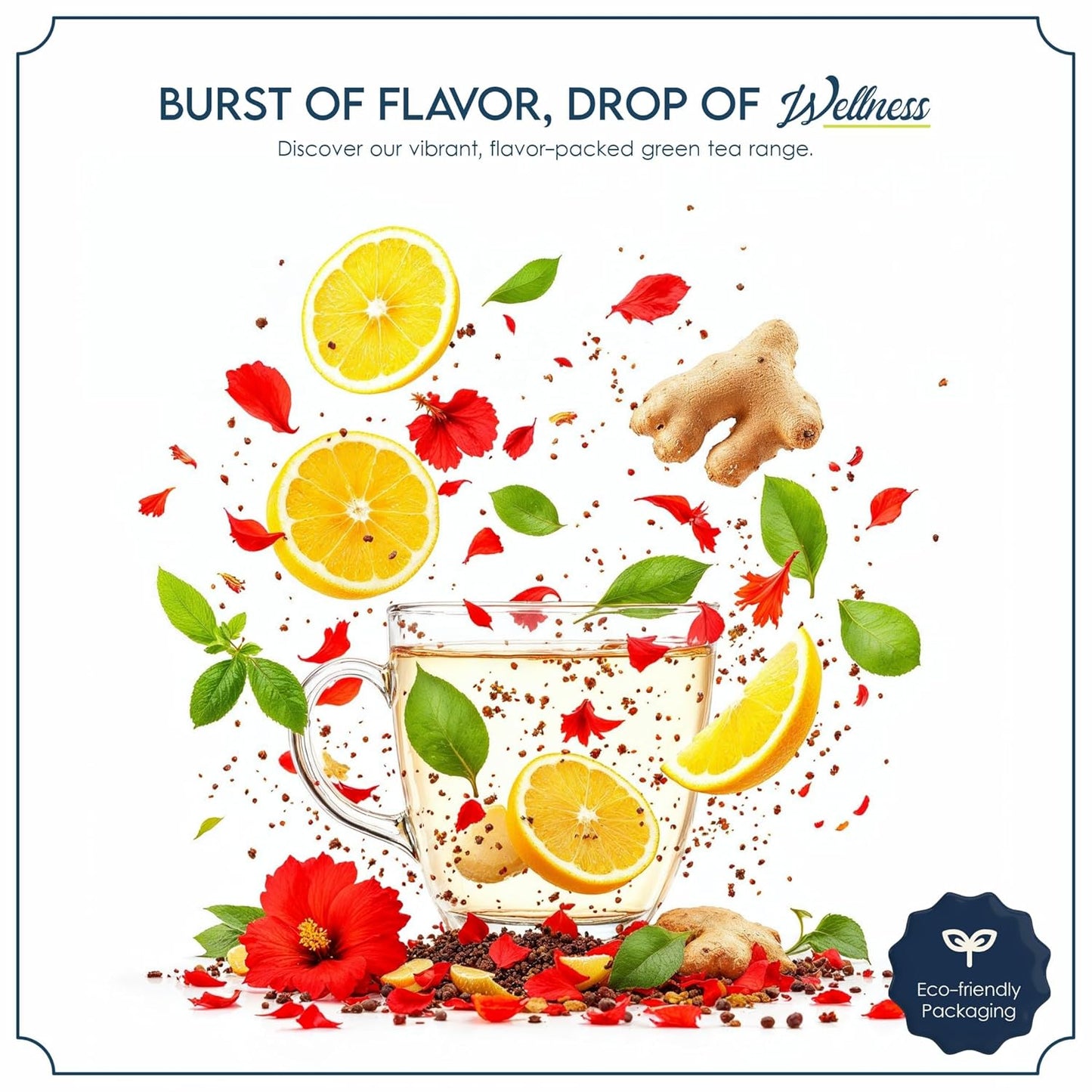 Tea Leaf & Co. Harmony Pure Delight 9 Pack Premium Tea Gift Combo Box (Classic, Tulsi Ashwagandha, Lemon Ginger, Mint, Detox Kahwa, Turmeric Tulsi, Honey Lemon, Sweet Hibiscus & Green Chamomile) - 8Oz