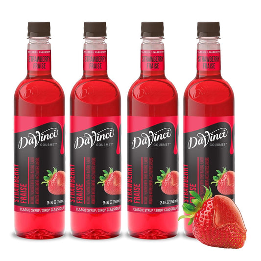 DaVinci Gourmet Classic Strawberry Syrup, 25.4 Fluid Ounces (Pack of 4)