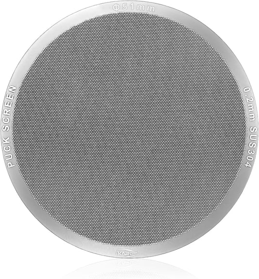 IKAPE 51mm Espresso Puck Screen, 0.2mm Thickness, Reusable Metal Ultra-thin & Ultra-light Coffee Filters, Food-grade 316 Stainless Steel Coffee Puck Screen for Espresso Baristas