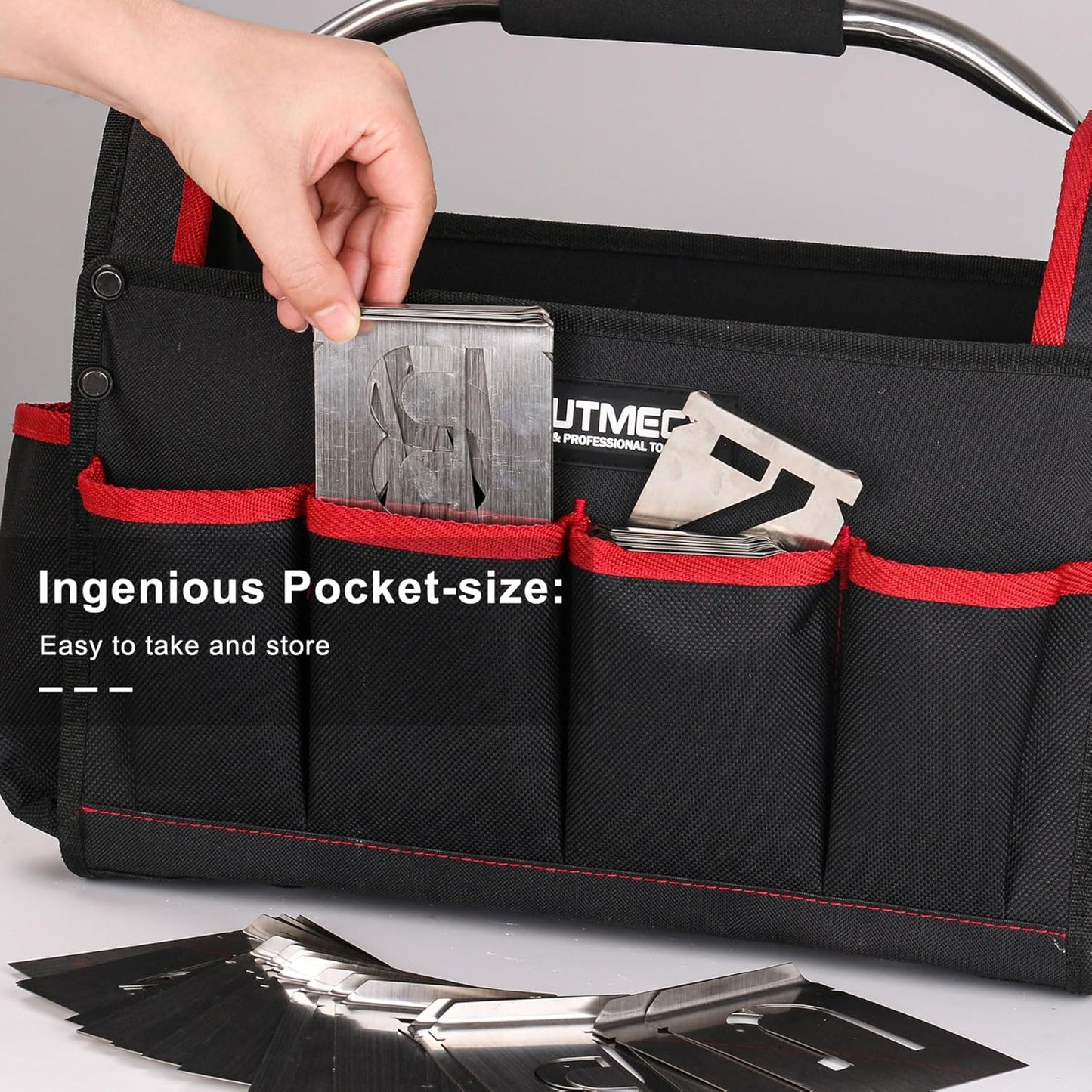 HAUTMEC 2Inch(50mm) Letter Number Stencils Set, 36 Pcs Stainless Steel Templates for Spray Painting, Reusable for Signs, Artistic Creativity, Narrow HT0346-ST